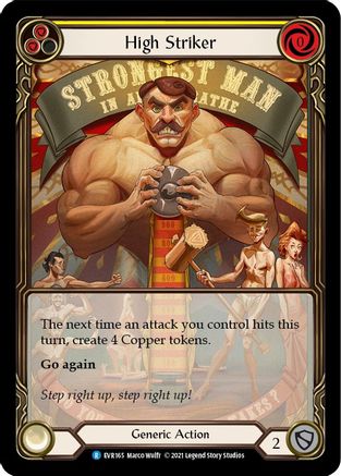 Image of High Striker (Yellow) [EVR165] (Everfest)  1st Edition Extended Art Rainbow Foil