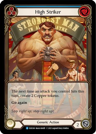 Image of High Striker (Blue) [EVR166] (Everfest)  1st Edition Extended Art Rainbow Foil