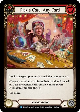 Image of Pick a Card, Any Card (Red) [EVR167] (Everfest)  1st Edition Rainbow Foil