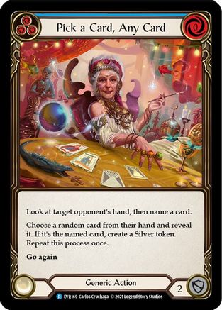 Image of Pick a Card, Any Card (Blue) [EVR169] (Everfest)  1st Edition Rainbow Foil