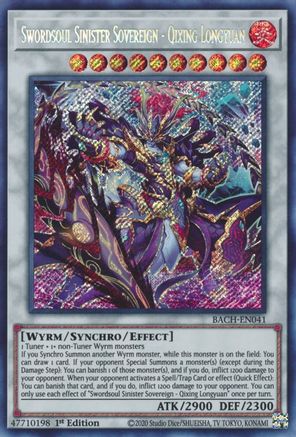Image of Swordsoul Sinister Sovereign - Qixing Longyuan [BACH-EN041] Secret Rare