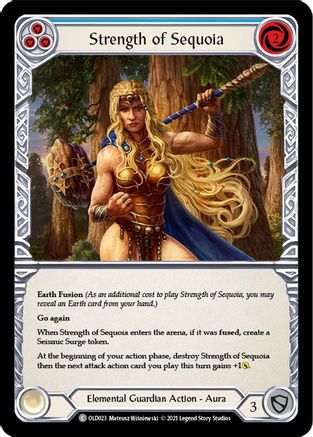 Image of Strength of Sequoia (Blue) [OLD023] (Tales of Aria Oldhim Blitz Deck)  1st Edition Normal