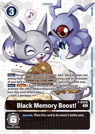Image of Black Memory Boost! [P-039] (Box Promotion Pack - Next Adventure) [Promotional Cards]
