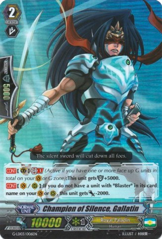 Image of Champion of Silence, Gallatin (RRR) (G-LD03/006EN) [G-Legend Deck Vol.3: The Blaster]
