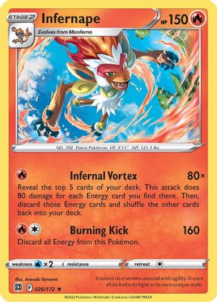Image of Infernape (026/172) [Sword & Shield: Brilliant Stars]