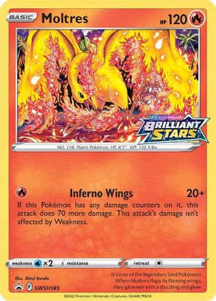 Image of Moltres (SWSH185) (Prerelease Promo) [Sword & Shield: Black Star Promos]
