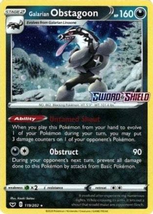 Image of Galarian Obstagoon (119/202) (Cosmos Holo) [Sword & Shield: Base Set]