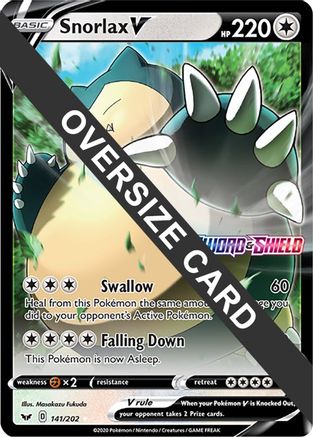Image of Snorlax V (141/202) (Oversized) [Sword & Shield: Base Set]