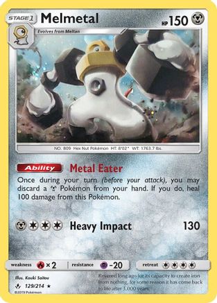 Image of Melmetal (129/214) (Cosmos Holo) [Sun & Moon: Unbroken Bonds]