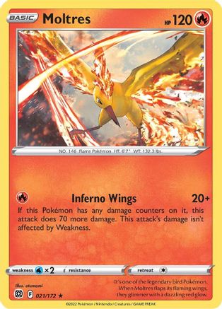 Image of Moltres (021/172) (Theme Deck Exclusive) [Sword & Shield: Brilliant Stars]
