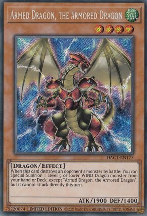 Image of Armed Dragon, the Armored Dragon [HAC1-EN173] Secret Rare
