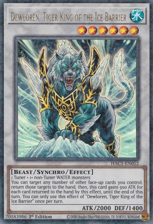 Image of Dewloren, Tiger King of the Ice Barrier (Duel Terminal) [HAC1-EN052] Parallel Rare