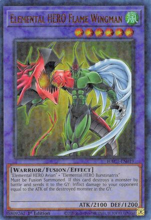 Image of Elemental HERO Flame Wingman (Duel Terminal) [HAC1-EN019] Parallel Rare