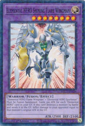 Image of Elemental HERO Shining Flare Wingman (Duel Terminal) [HAC1-EN020] Parallel Rare