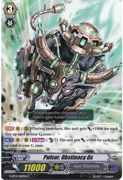 Image of Pulsar, Obstinacy Ox (G-BT12/087EN) [Dragon King's Awakening]