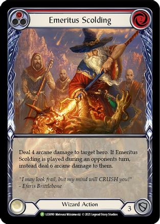 Image of Emeritus Scolding (Red Extended Art) [LGS090] (Promo)  Rainbow Foil