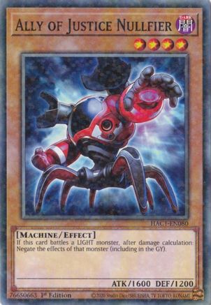 Image of Ally of Justice Nullfier (Duel Terminal) [HAC1-EN080] Common