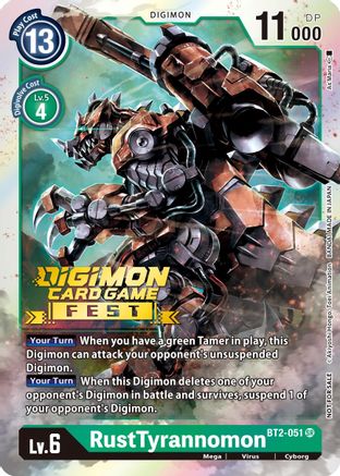 Image of RustTyrannomon [BT2-051] (Digimon Card Game Fest 2022) [Release Special Booster Promos]