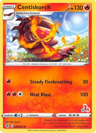 Image of Centiskorch (49/264) (Cinderace Stamp #51) [Battle Academy 2022]