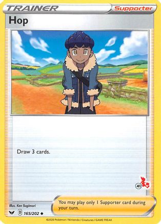 Image of Hop (165/202) (Cinderace Stamp #41) [Battle Academy 2022]