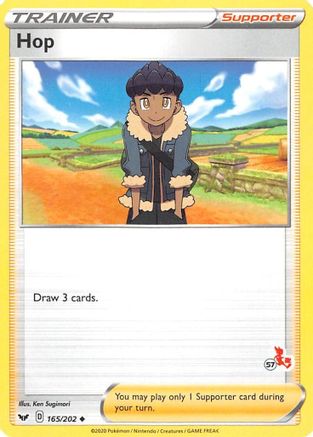 Image of Hop (165/202) (Cinderace Stamp #57) [Battle Academy 2022]