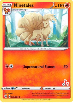 Image of Ninetales (30/264) (Cinderace Stamp #7) [Battle Academy 2022]