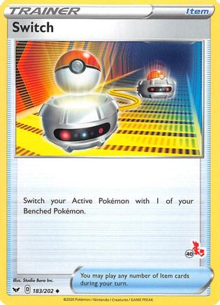 Image of Switch (183/202) (Cinderace Stamp #40) [Battle Academy 2022]
