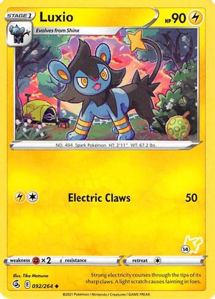 Image of Luxio (092/264) (Pikachu Stamp #14) [Battle Academy 2022]