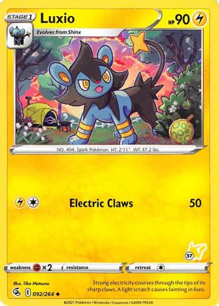Image of Luxio (092/264) (Pikachu Stamp #37) [Battle Academy 2022]