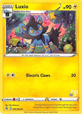Image of Luxio (092/264) (Pikachu Stamp #53) [Battle Academy 2022]