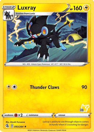 Image of Luxray (093/264) (Pikachu Stamp #28) [Battle Academy 2022]