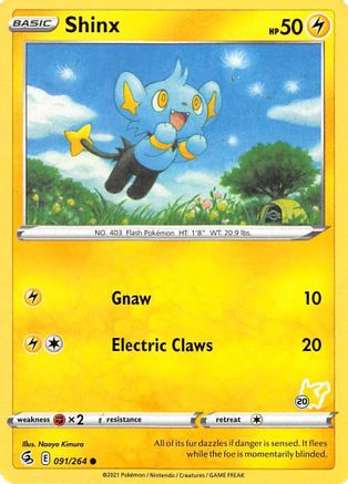 Image of Shinx (091/264) (Pikachu Stamp #20) [Battle Academy 2022]