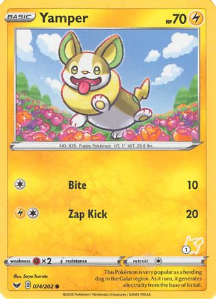 Image of Yamper (074/202) (Pikachu Stamp #1) [Battle Academy 2022]