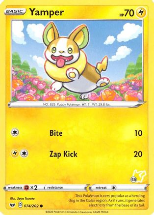 Image of Yamper (074/202) (Pikachu Stamp #58) [Battle Academy 2022]