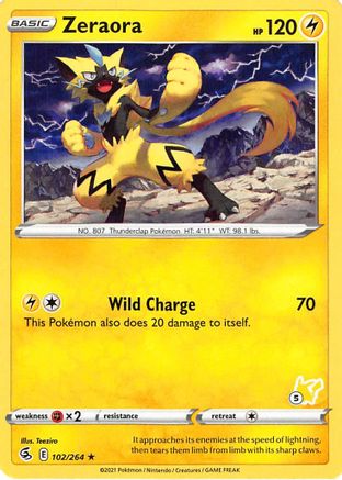 Image of Zeraora (102/264) (Pikachu Stamp #5) [Battle Academy 2022]