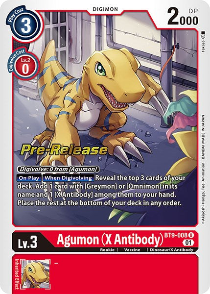 Image of Agumon (X Antibody) [BT9-008] [X Record Pre-Release Promos]