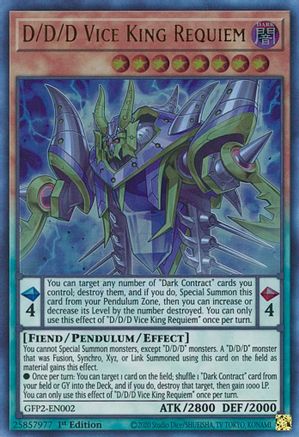 Image of D/D/D Vice King Requiem [GFP2-EN002] Ultra Rare