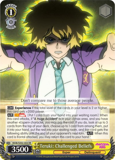 Image of Teruki: Challenged Beliefs (MOB/SX02-004 RR) [Mob Psycho 100]
