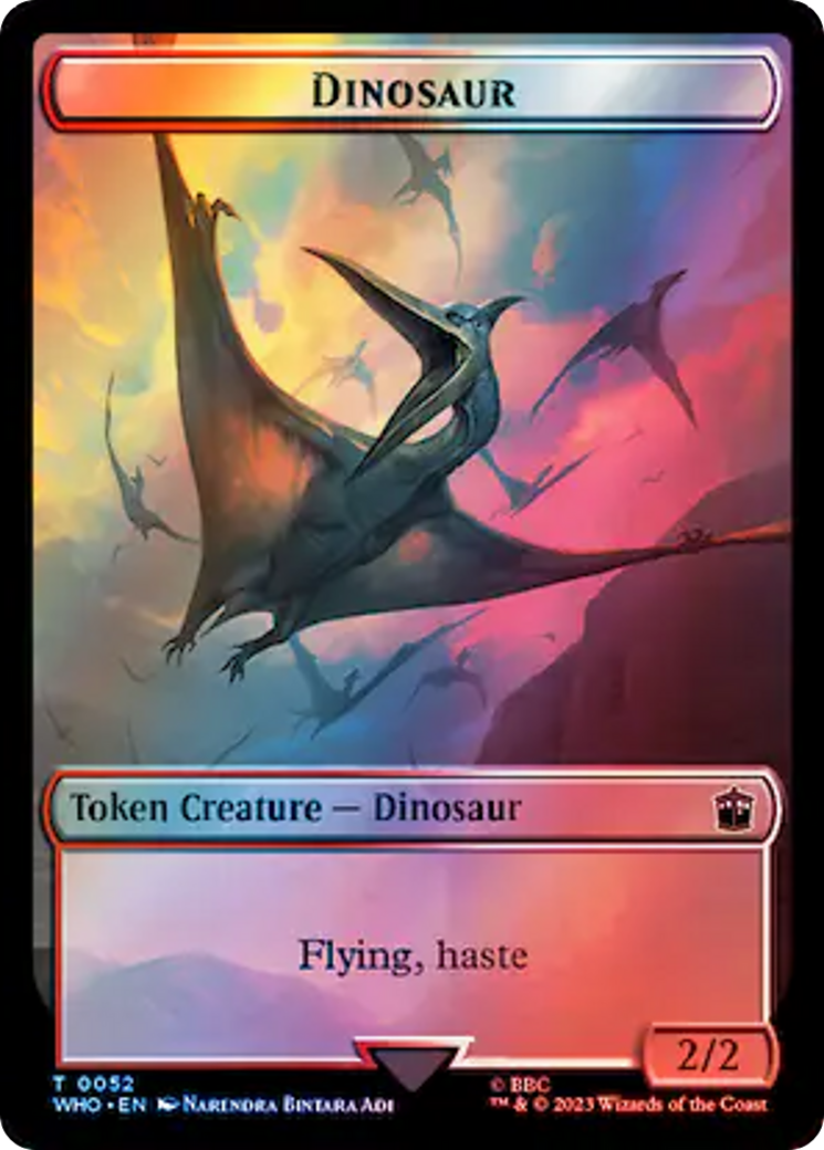 Image of Soldier // Dinosaur Double-Sided Token (Surge Foil) [Doctor Who Tokens]
