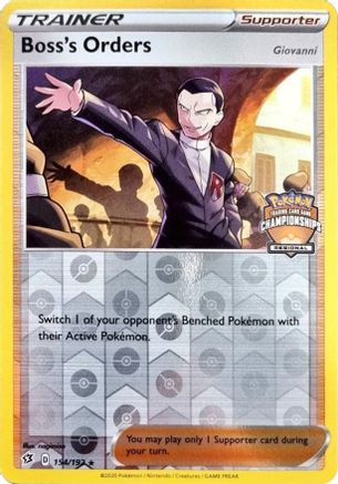 Image of Boss's Orders (154/192) (Giovanni) (Regional Championship Promo) [Sword & Shield: Rebel Clash]