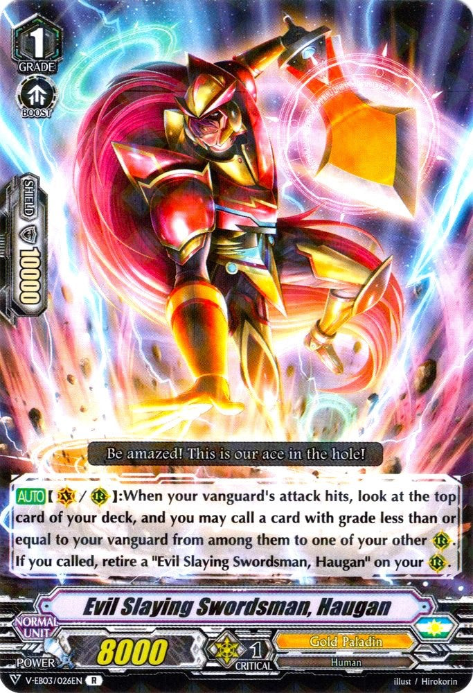 Image of Evil Slaying Swordsman, Haugan (V-EB03/026EN) [ULTRARARE MIRACLE COLLECTION]