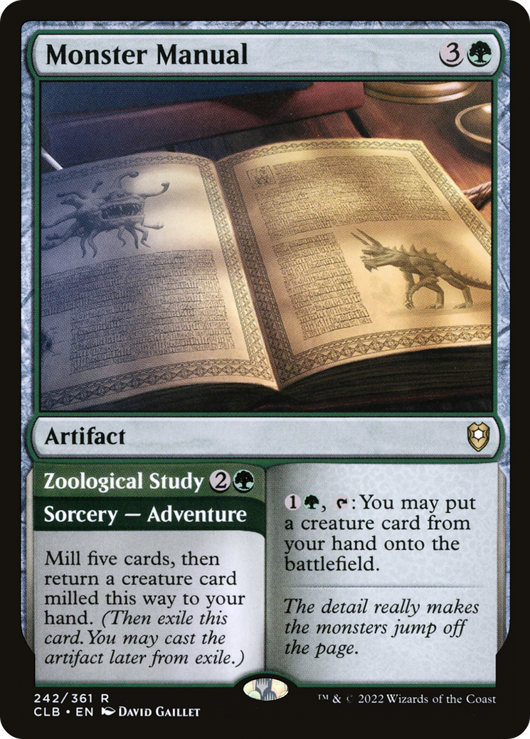 Image of Monster Manual // Zoological Study [Commander Legends: Battle for Baldur's Gate]