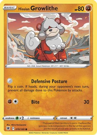 Image of Hisuian Growlithe (070/189) [Sword & Shield: Astral Radiance]