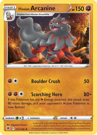 Image of Hisuian Arcanine (071/189) [Sword & Shield: Astral Radiance]