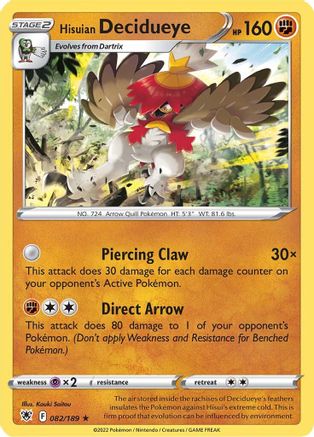 Image of Hisuian Decidueye (082/189) [Sword & Shield: Astral Radiance]