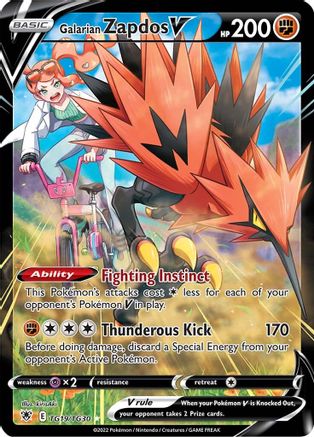 Image of Galarian Zapdos V (TG19/TG30) [Sword & Shield: Astral Radiance]