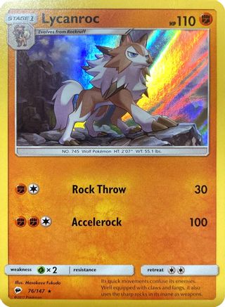 Image of Lycanroc (76/147) (Water Web Holo) [Sun & Moon: Burning Shadows]