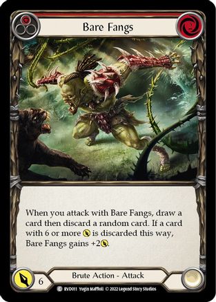 Image of Bare Fangs (Red) [RVD011] (Classic Battles: Rhinar vs Dorinthea)
