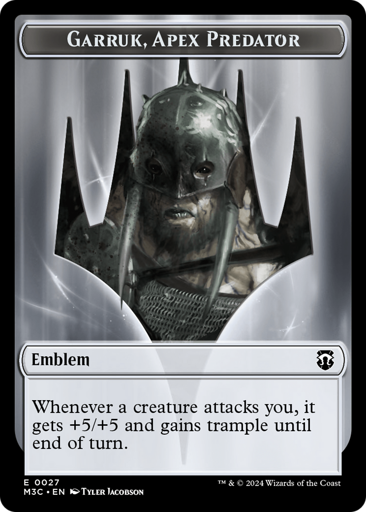 Image of Saproling (Ripple Foil) // Emblem - Garruk, Apex Predator Double-Sided Token [Modern Horizons 3 Commander Tokens]
