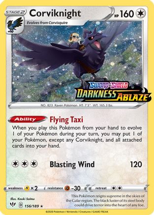 Image of Corviknight (156/189) (Cosmos Holo) [Sword & Shield: Darkness Ablaze]